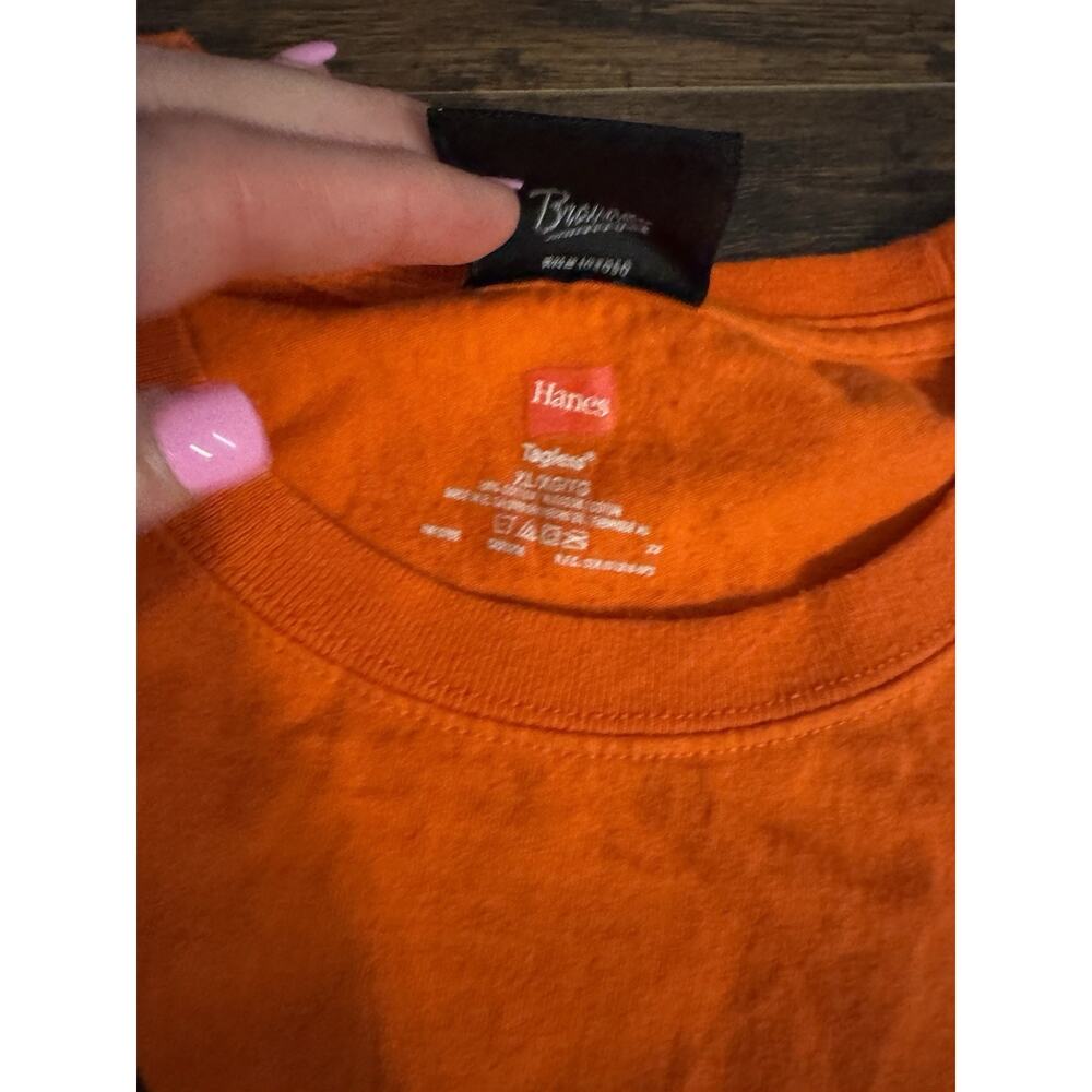 Harley Davidson Mens TShirt Orange Short Sleeve Rapid City SD Sz:L - Picture 4 of 6